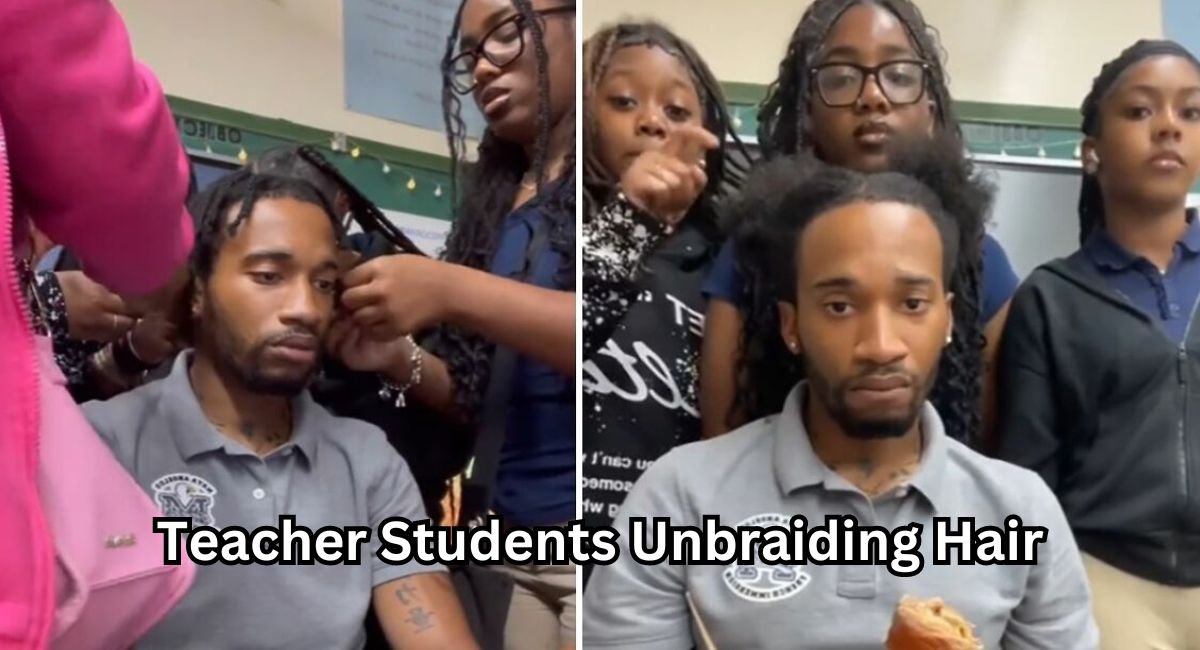 teacher students unbraiding hair