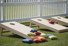 how far apart are cornhole boards