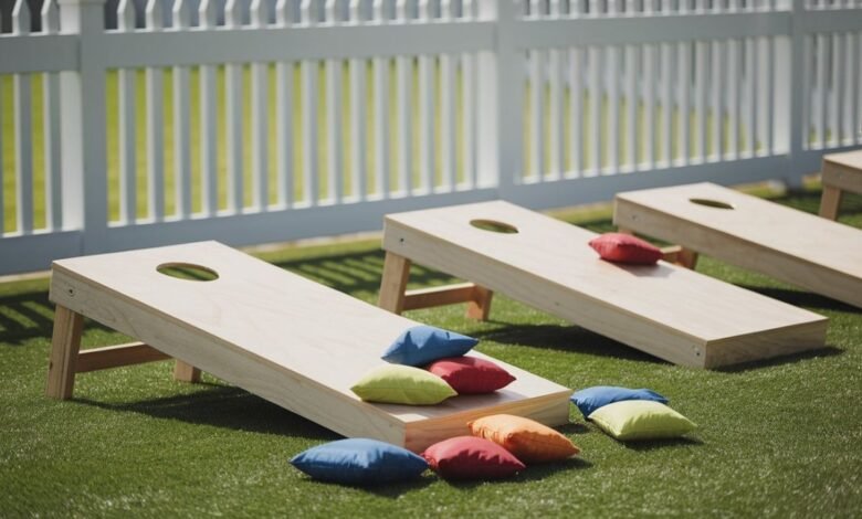 how far apart are cornhole boards