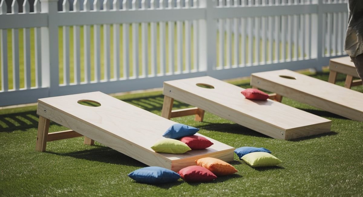 how far apart are cornhole boards